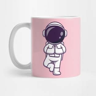 Cute Astronaut Meditating Yoga Cartoon Mug